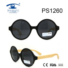 Round Shape PC Frame with Bamboo Temple Lady Sunglasses (PS1260)